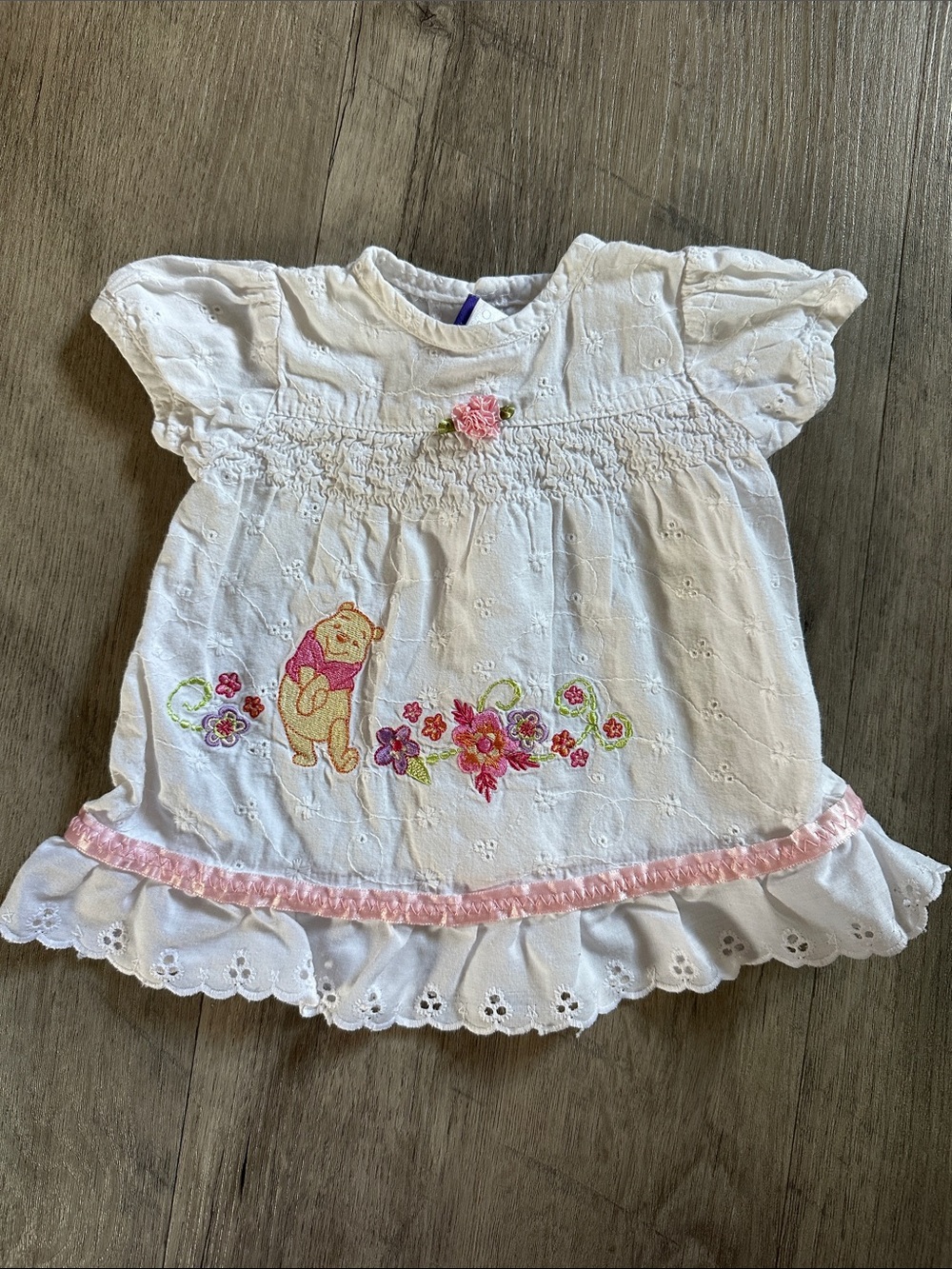 Disney Pooh Bear White Eyelet Shirt